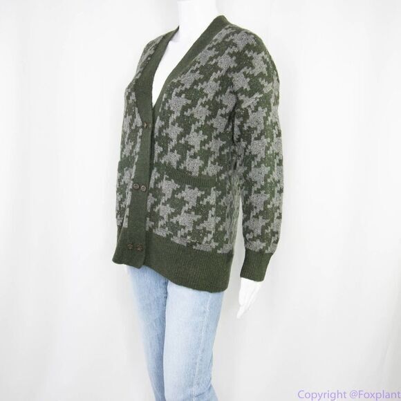 NEW Madewell Allston Double-Button Cardigan Sweater in Houndstooth,  L - Picture 9 of 16